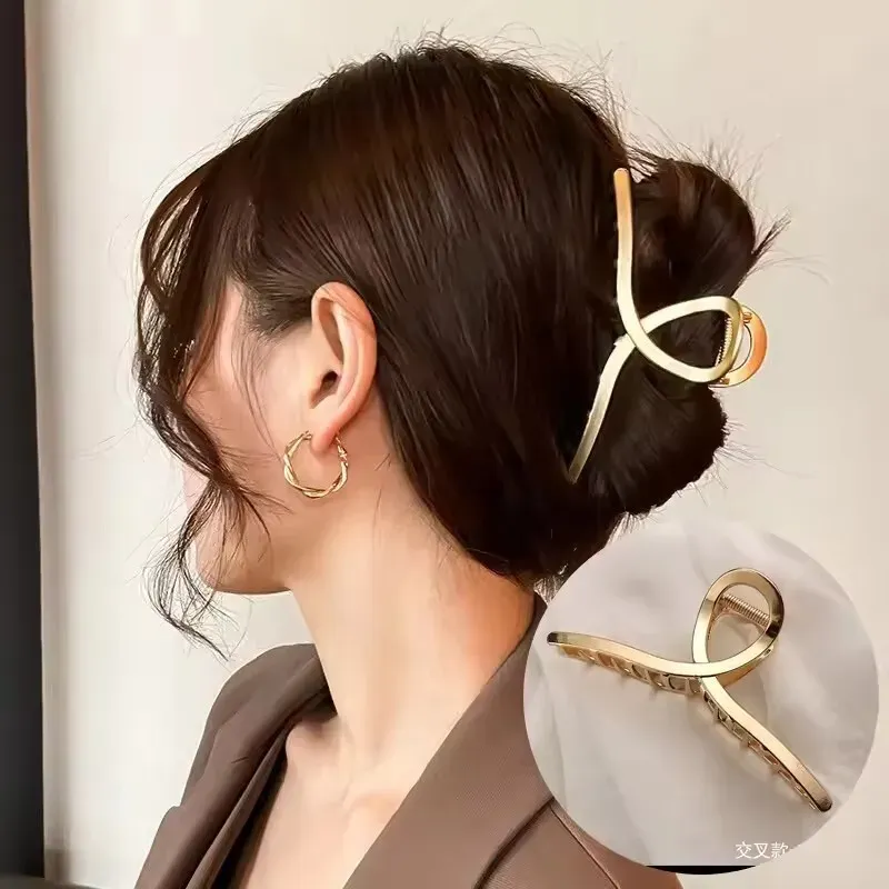 Pince à cheveux punk en métal argenté à motif irrégulier 23