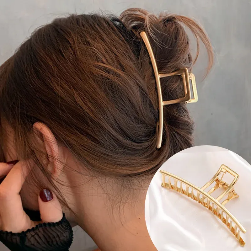 Pince à cheveux punk en métal argenté à motif irrégulier 19