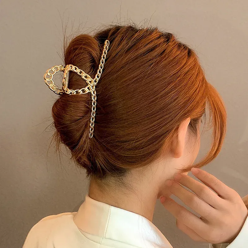 Pince à cheveux punk en métal argenté à motif irrégulier 7