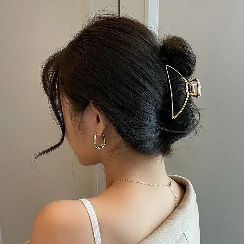 Pince à cheveux punk en métal argenté à motif irrégulier 10