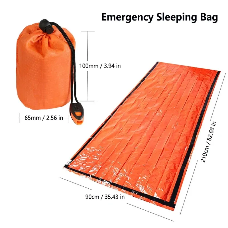 Sac de couchage d'urgence orange