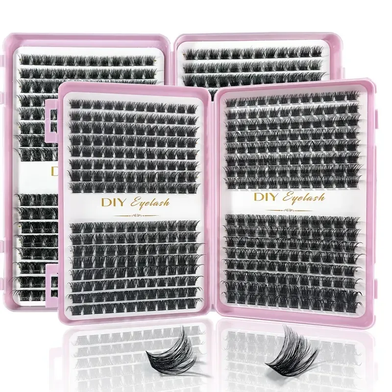 Kit d'extension de cils individuels – Courbure D, longueurs variées, sans odeur, application facile - Image 1