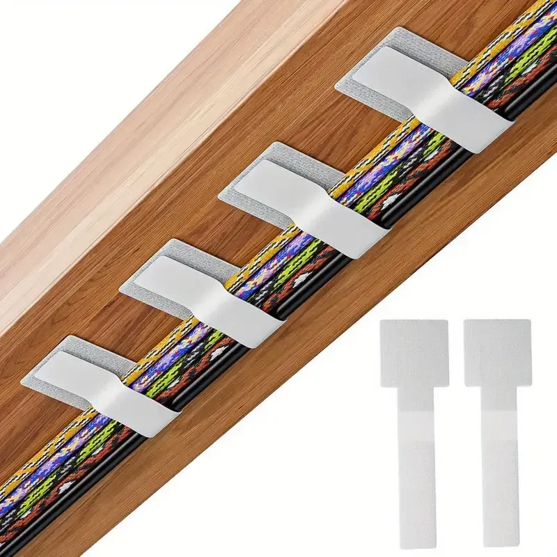 Attaches de câble auto-adhésives réutilisables à crochet et boucle, sangles d'organisation de cordons réglables pour la gestion des câbles au bureau et à la maison 9