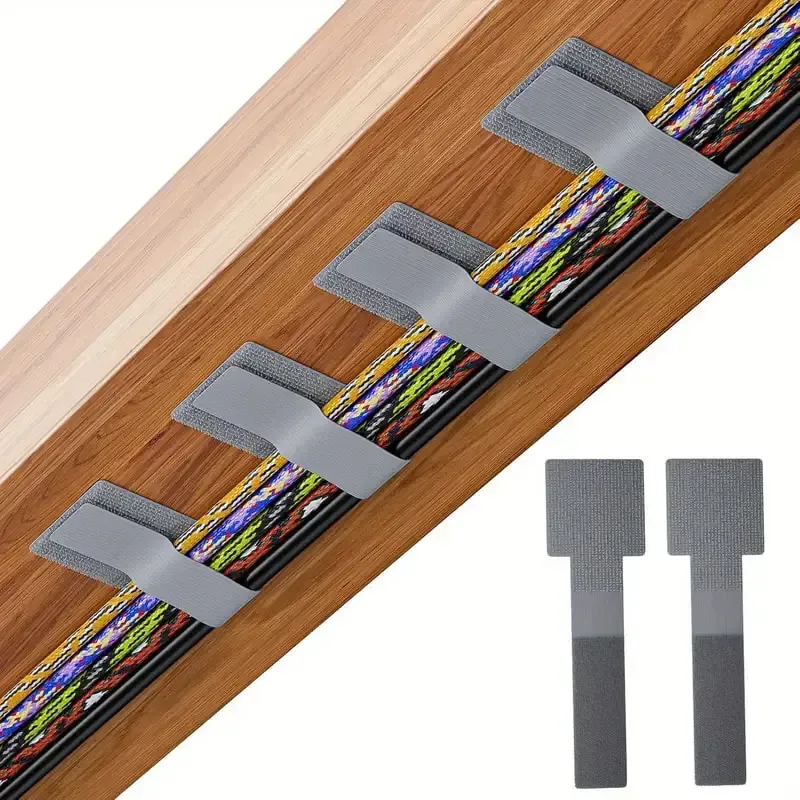 Attaches de câble auto-adhésives réutilisables à crochet et boucle, sangles d'organisation de cordons réglables pour la gestion des câbles au bureau et à la maison 8
