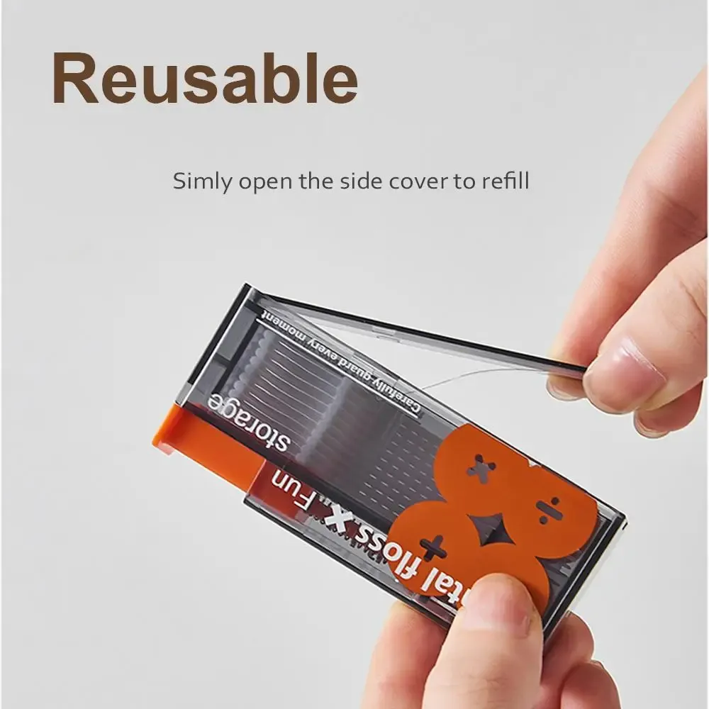 Distributeur automatique de fil dentaire à ouverture pop-up avec 10 recharges, boîte de rangement portable pour soins bucco-dentaires 4