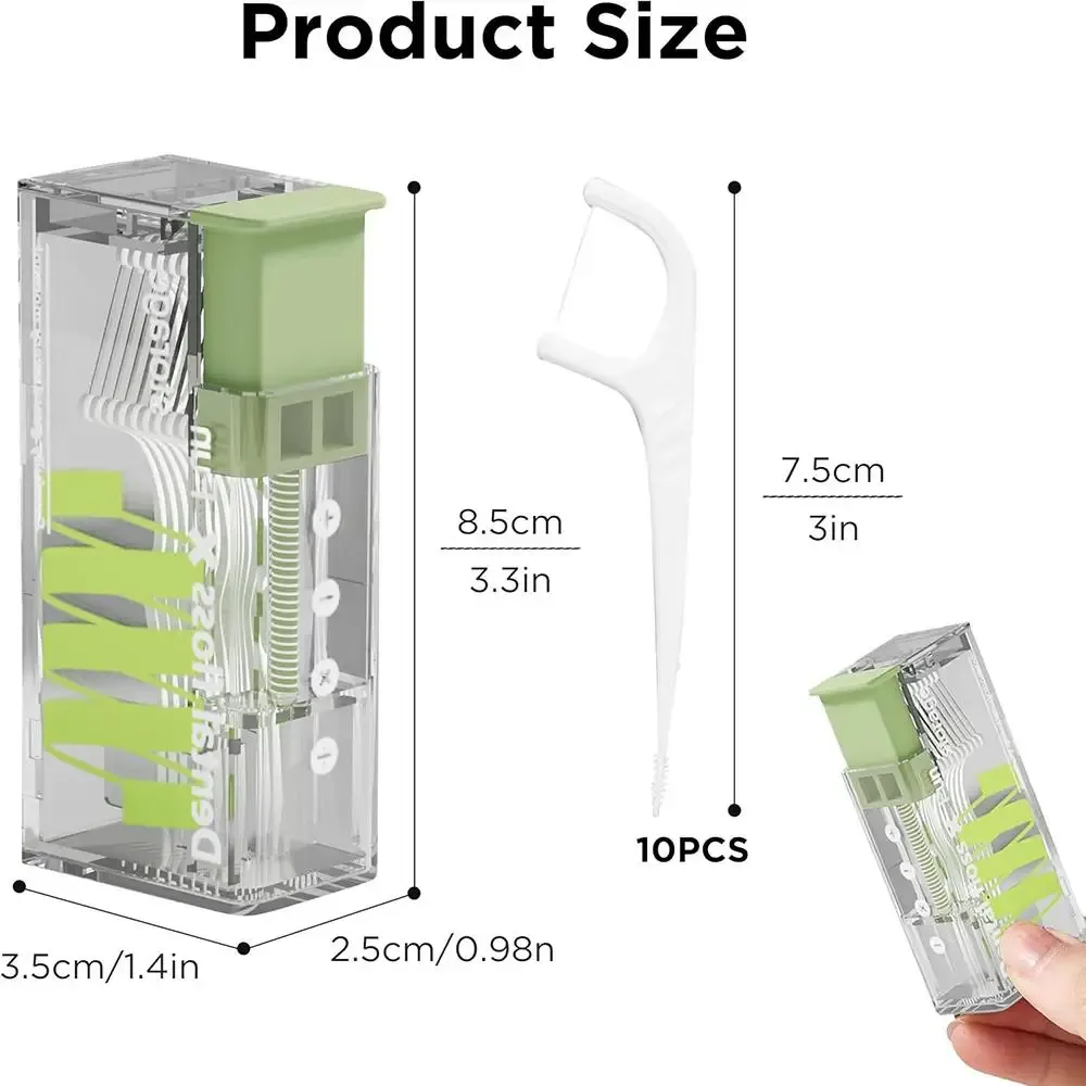 Distributeur automatique de fil dentaire à ouverture pop-up avec 10 recharges, boîte de rangement portable pour soins bucco-dentaires 8