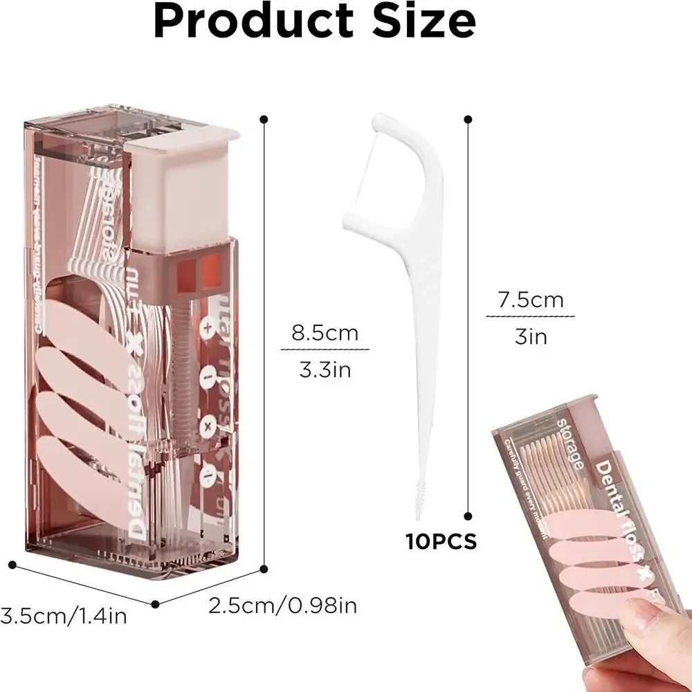 Distributeur automatique de fil dentaire à ouverture pop-up avec 10 recharges, boîte de rangement portable pour soins bucco-dentaires 9