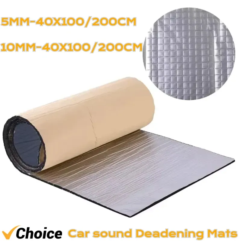 Tapis insonorisant pour voiture 40 x 100/200 cm, isolation thermique et phonique pour capot et porte moteur