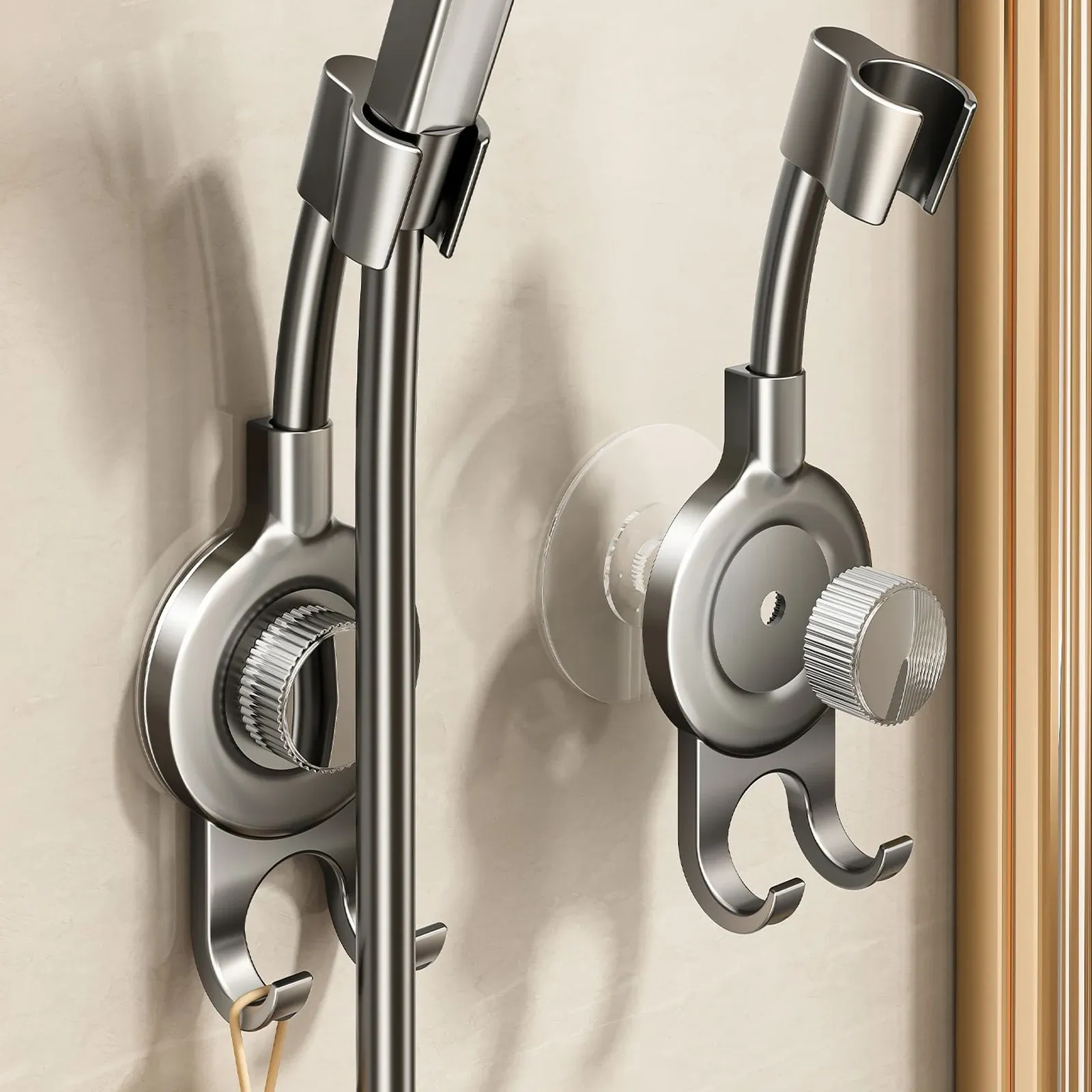 360° Support de douche réglable à ventouse sans perçage pour douchette à main - Image 1