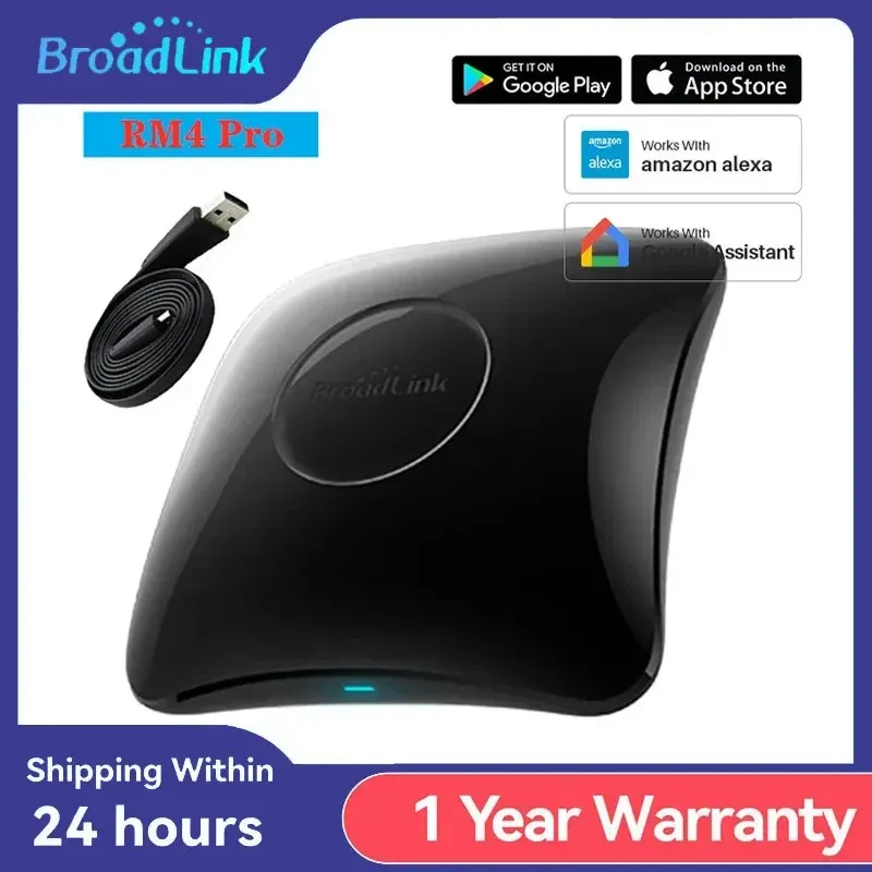 Broadlink – Télécommande intelligente universelle RM4 Pro IR RF Wi-Fi, originale, domotique, compatible Alexa et Google Home