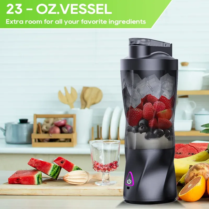 Presse-agrumes électrique portable 700 ml, mélangeur multifonction rechargeable USB pour smoothies et shakes 4