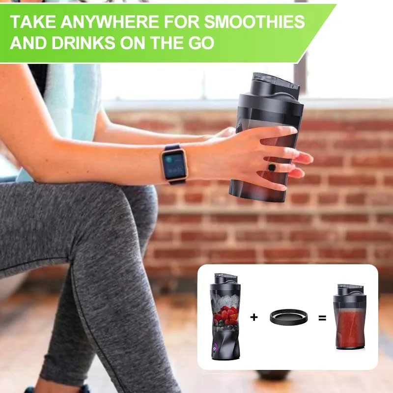 Presse-agrumes électrique portable 700 ml, mélangeur multifonction rechargeable USB pour smoothies et shakes 6