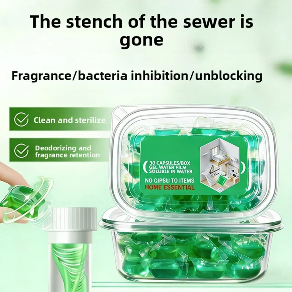 Gel désodorisant et nettoyant pour égouts, parfumé et soluble dans l'eau, pour éviers, drains, cuisine et salle de bain 3