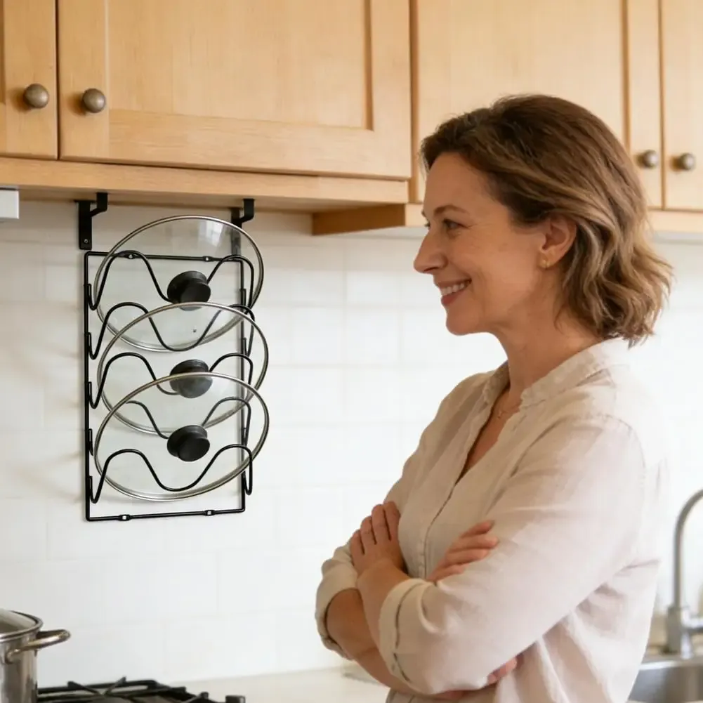 Support mural pour couvercles de casseroles, utilisation quotidienne