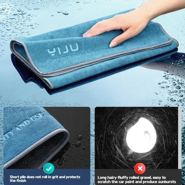 Serviette de lavage pour voiture en microfibre 75 x 35 cm, serviette de nettoyage non pelucheuse, chiffon de séchage ultra doux pour détailing automobile 3