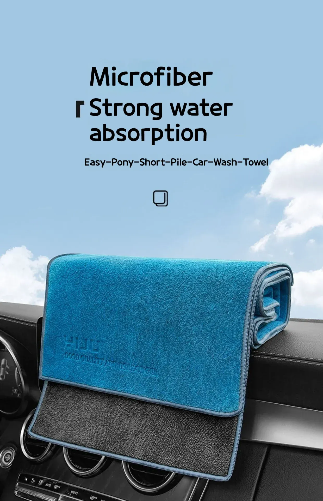 Serviette de lavage en microfibre en utilisation sur une carrosserie