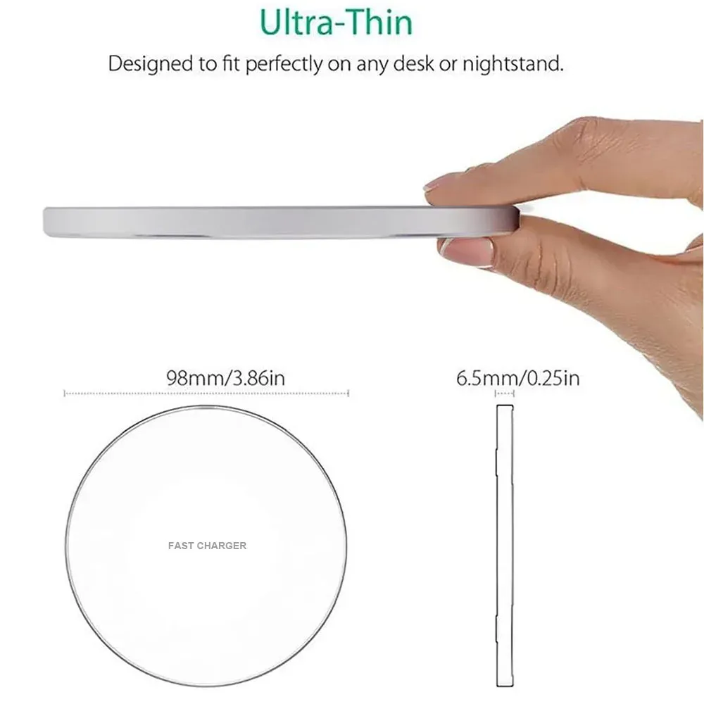 Chargeur sans fil avec smartphone posé dessus