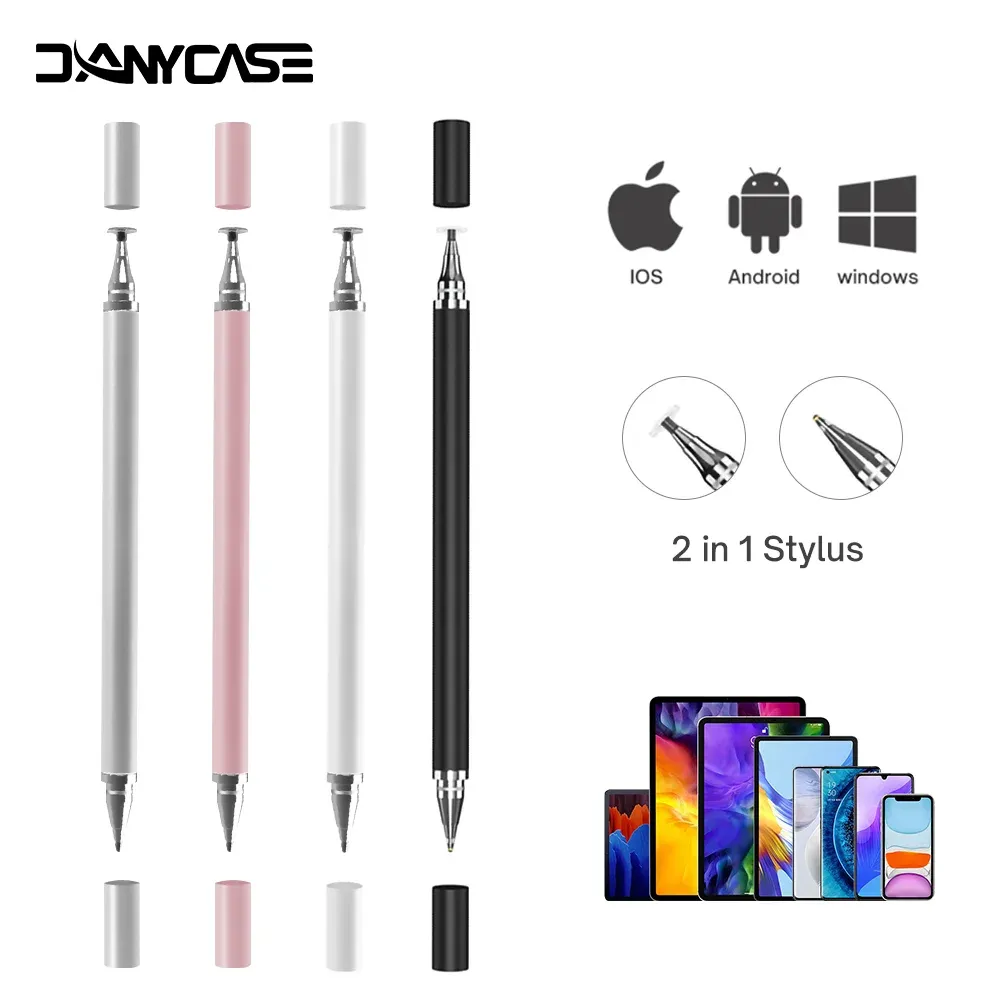 Stylet universel 2 en 1 pour tablette et smartphone, compatible Android et iOS, stylet de dessin pour iPad