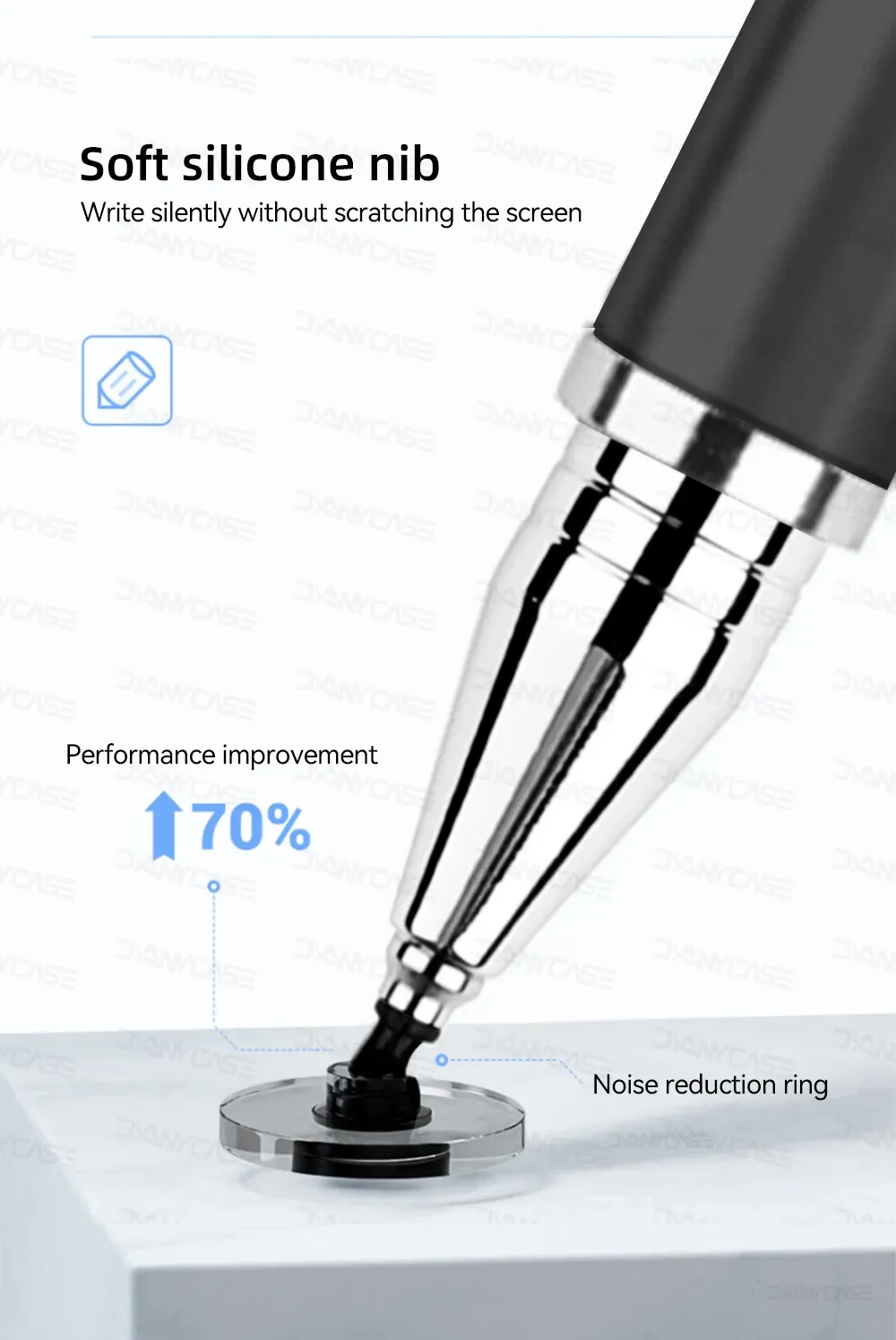 Pointe en silicone souple du stylet