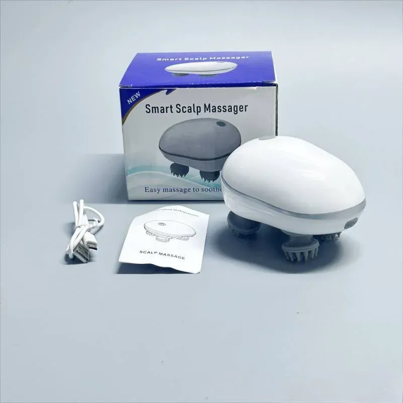 Masseur électrique pour le cuir chevelu à 4 têtes rotatives et 6 modes de massage 6