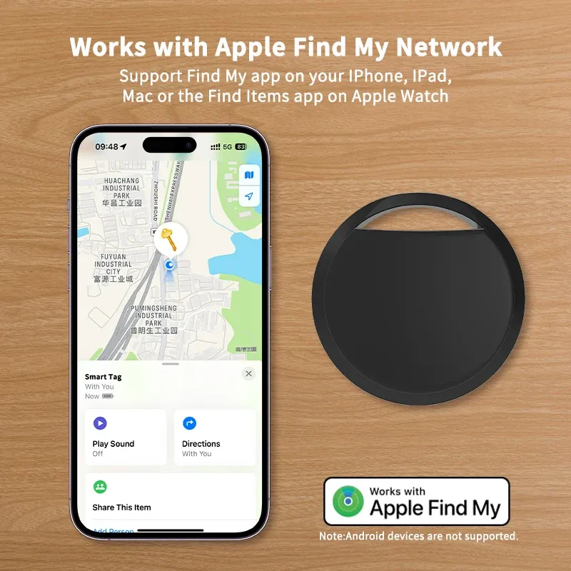 Lot de 4 traceurs Bluetooth compatibles Apple Find My – Balises intelligentes avec alerte de perte et signal sonore pour retrouver clés, portefeuille et bagages 2