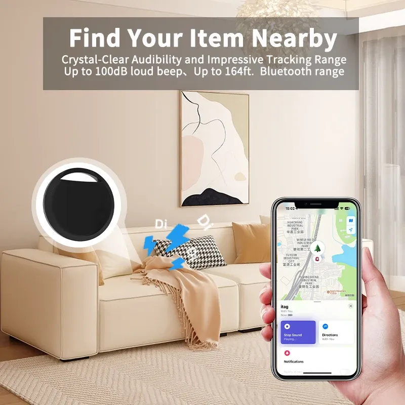 Lot de 4 traceurs Bluetooth compatibles Apple Find My – Balises intelligentes avec alerte de perte et signal sonore pour retrouver clés, portefeuille et bagages 4