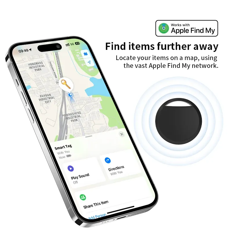 Lot de 4 traceurs Bluetooth compatibles Apple Find My – Balises intelligentes avec alerte de perte et signal sonore pour retrouver clés, portefeuille et bagages 5