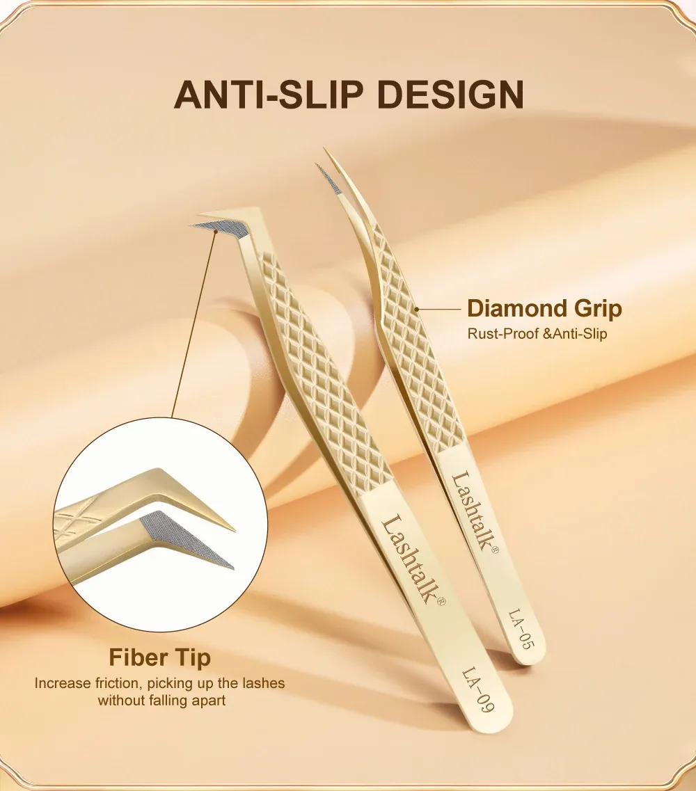 Détail de la pointe en fibre de la pince Lashtalk