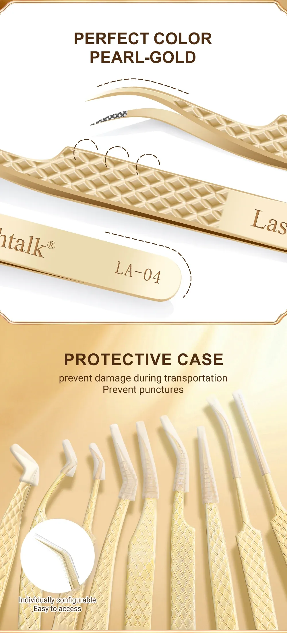 Pince à cils Lashtalk en situation d'utilisation