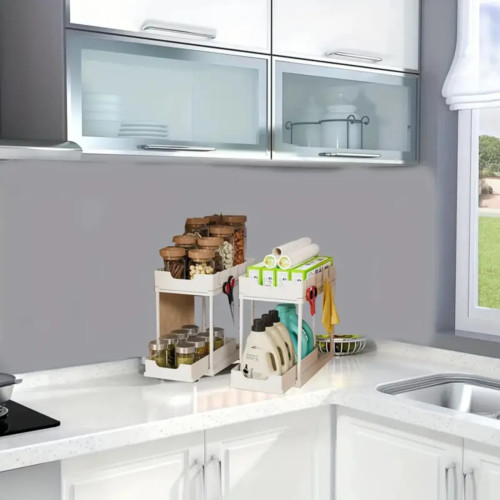 Rangement de cuisine organisé et épuré