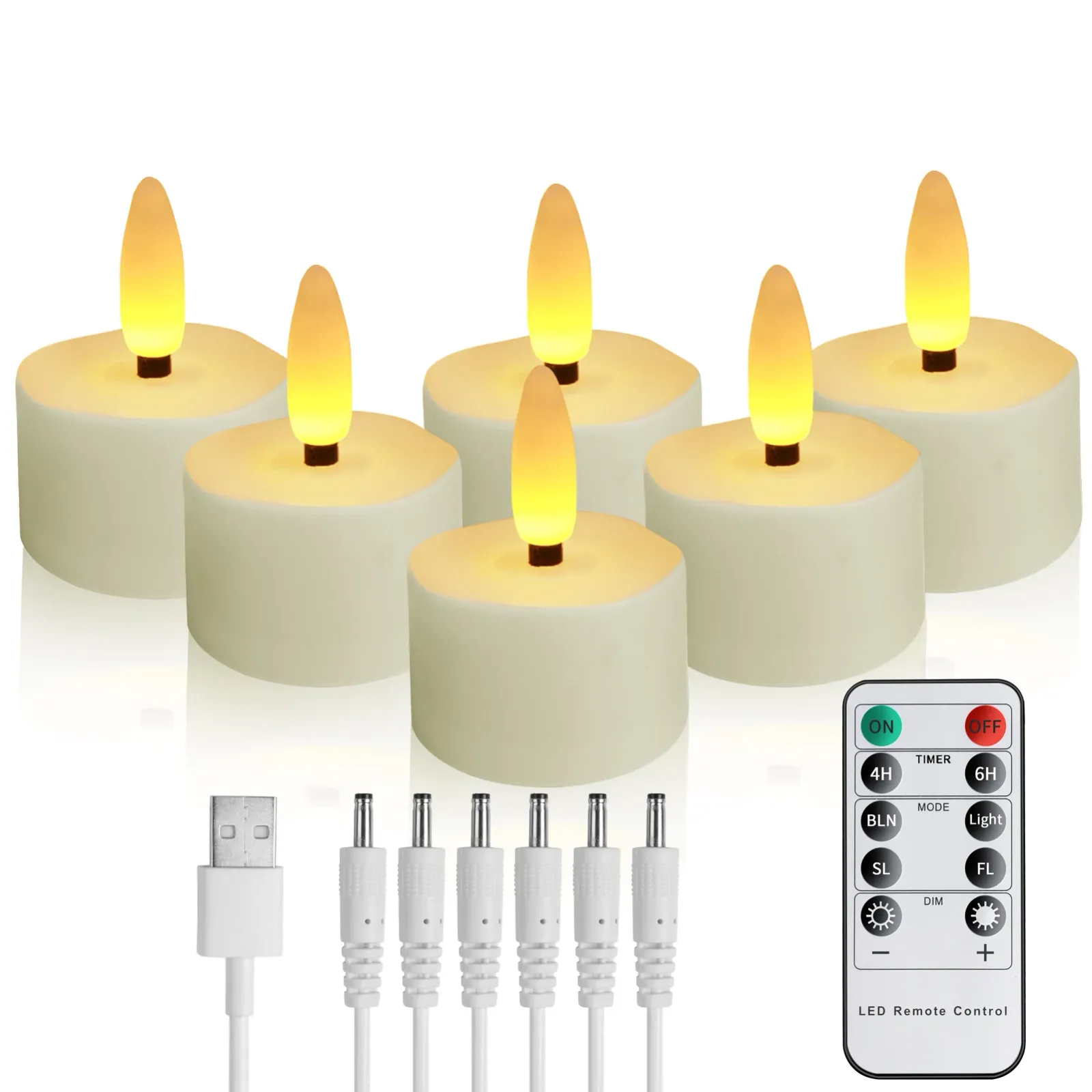 Bougies LED rechargeables sans flamme en ambiance