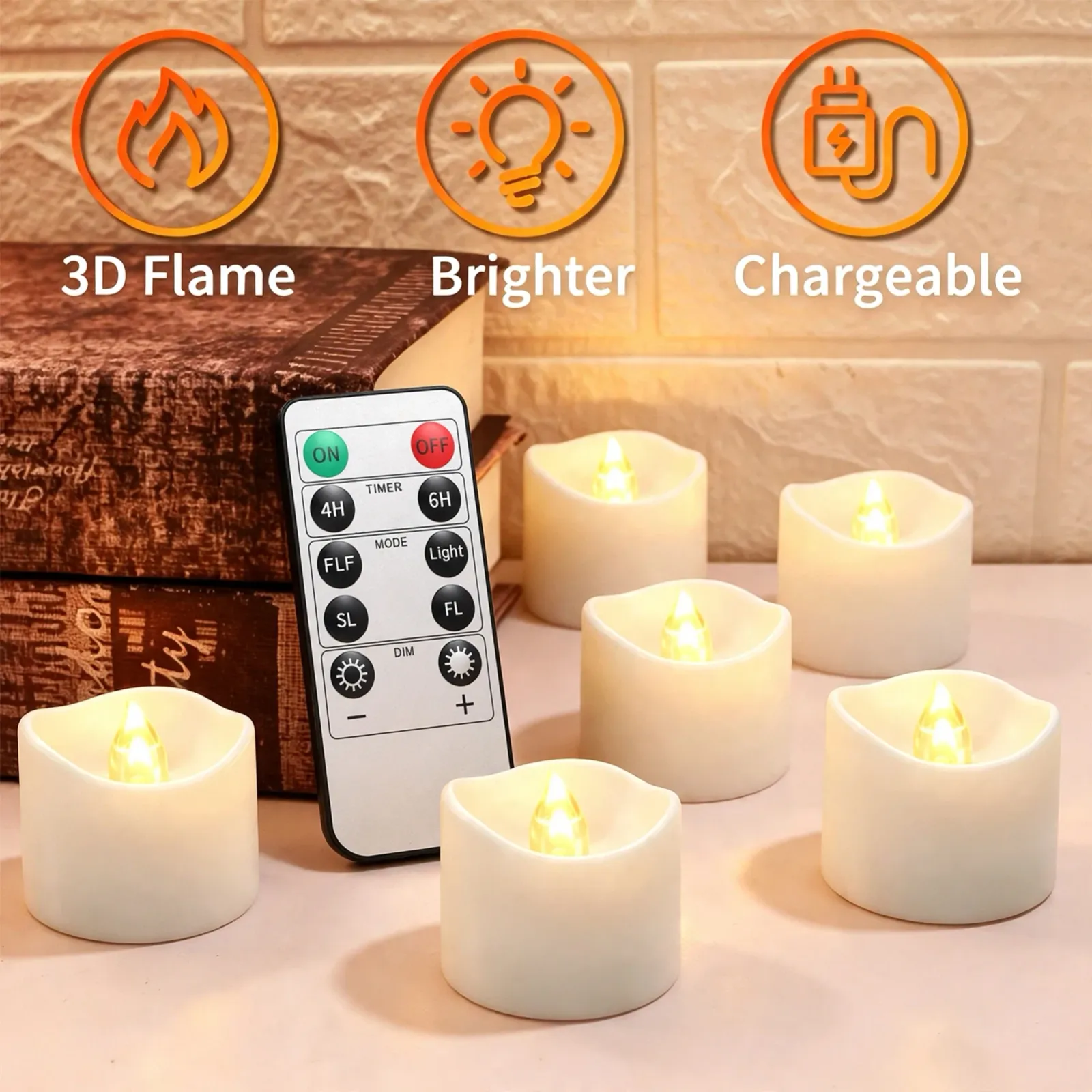 Bougies LED sans flamme pour intérieur