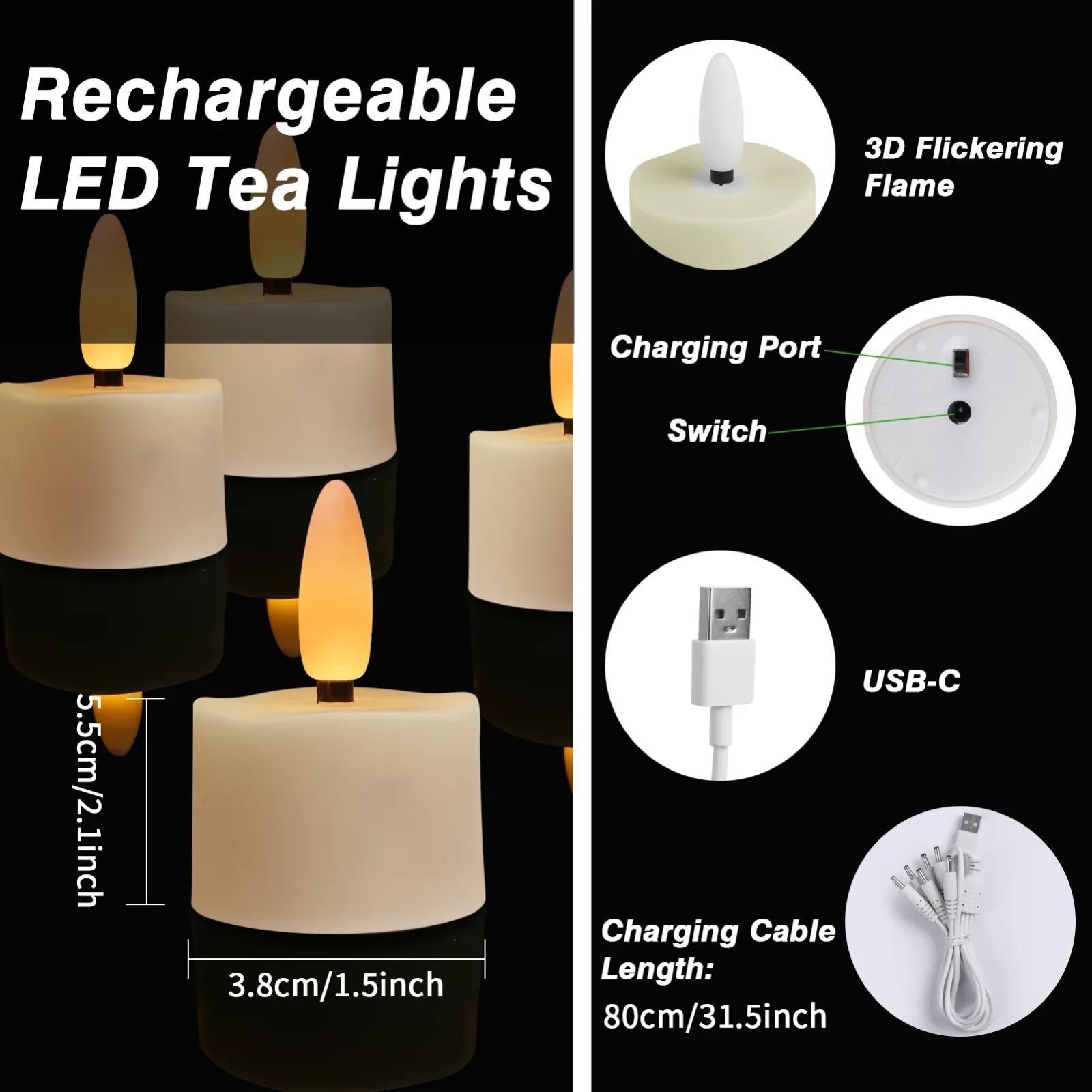 Bougies LED rechargeables élégantes