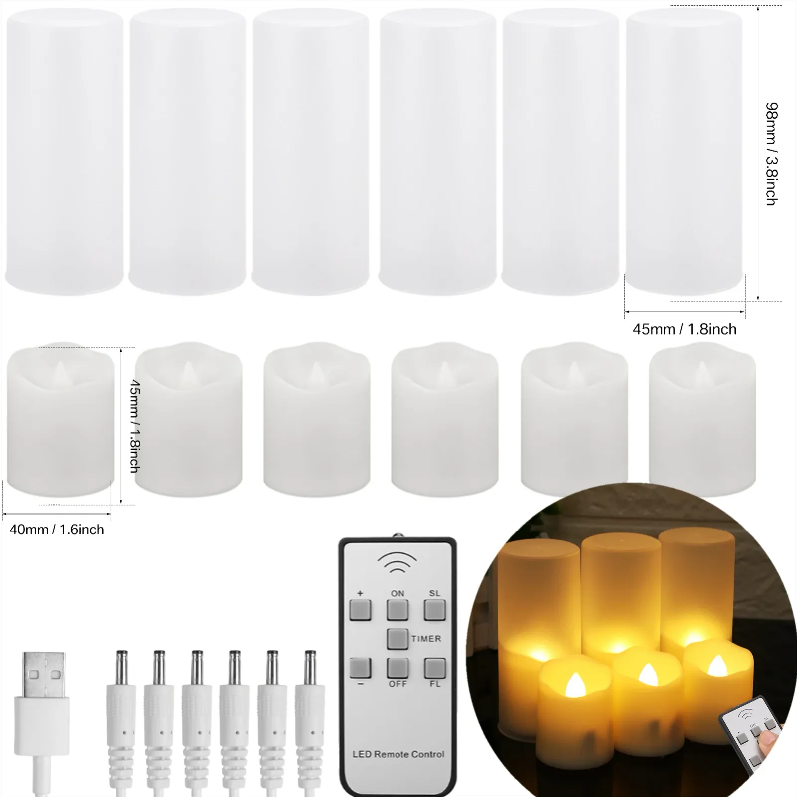Bougies LED en situation