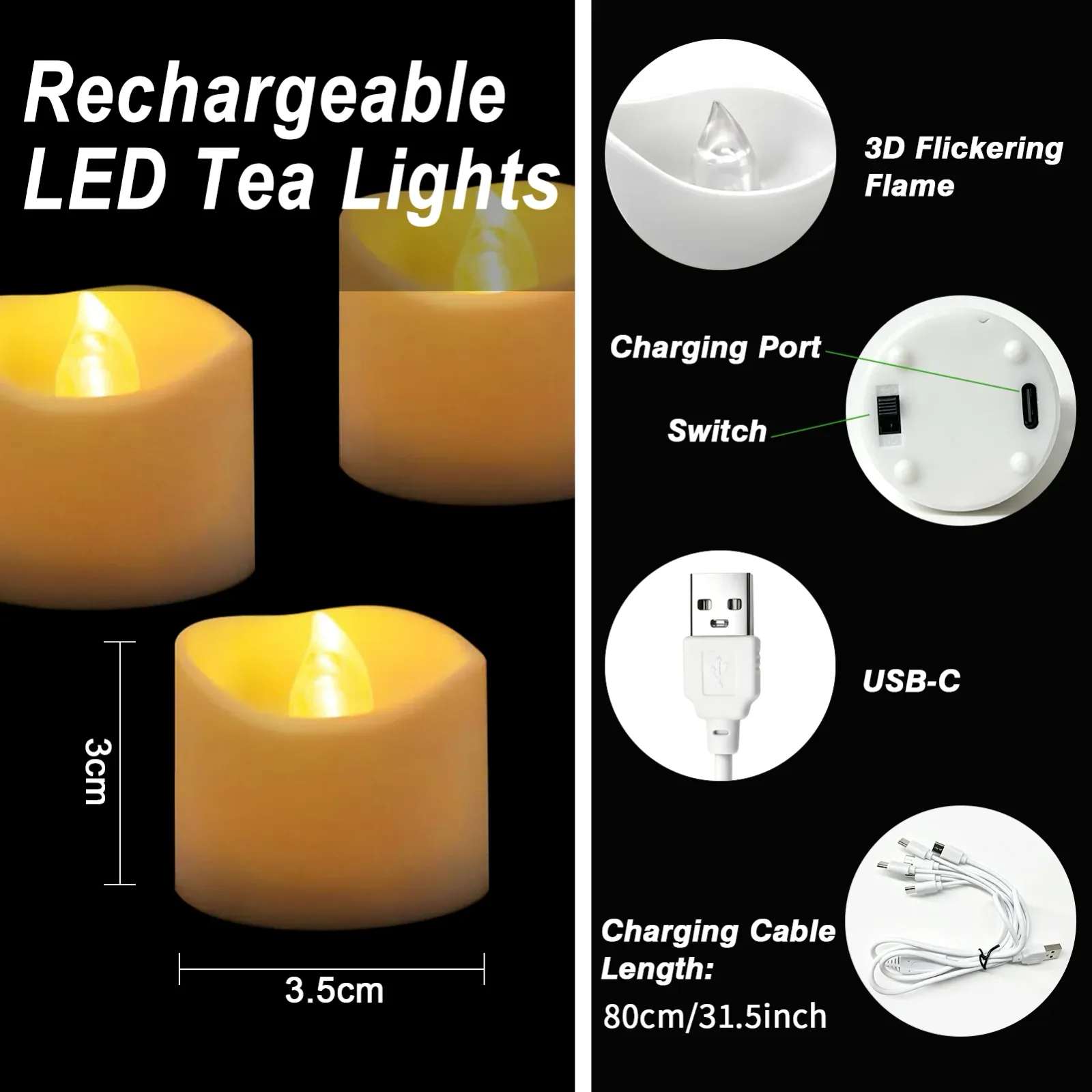 Bougies LED décoratives de table