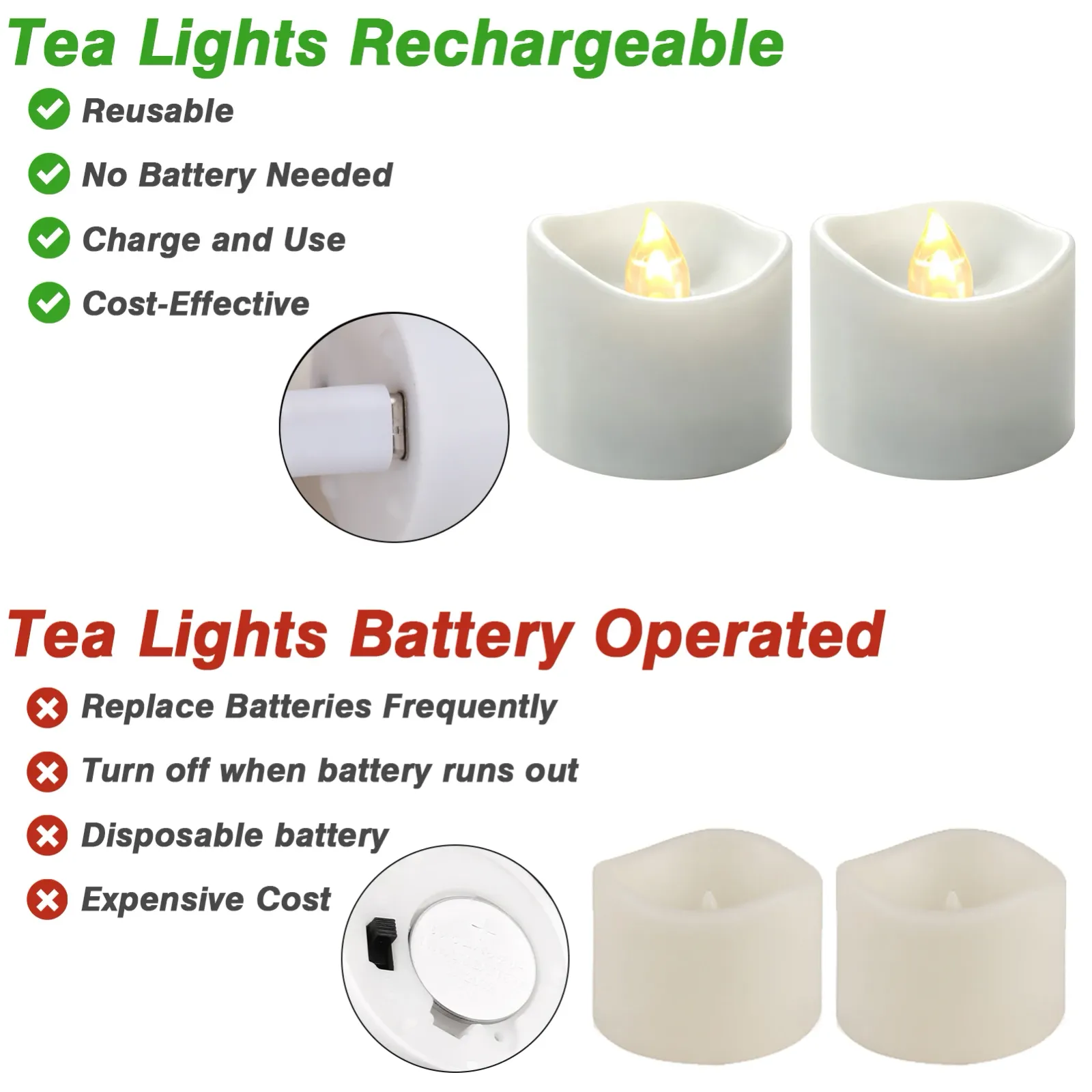 Bougies LED rechargeables élégantes