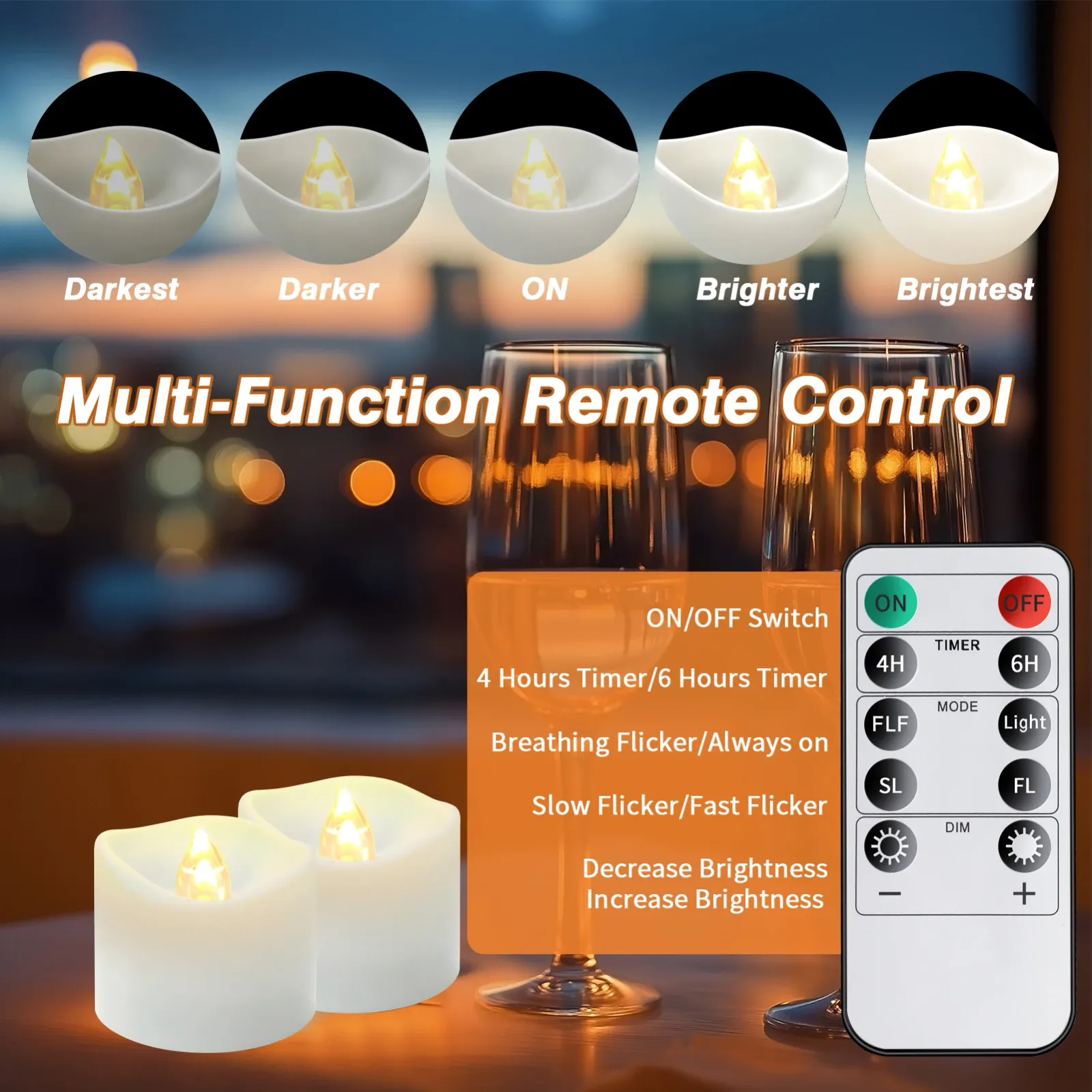 Bougies LED avec mode scintillement