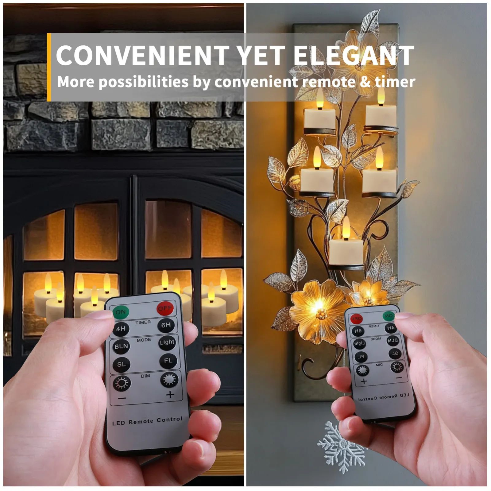 Bougies LED sans flamme sur table