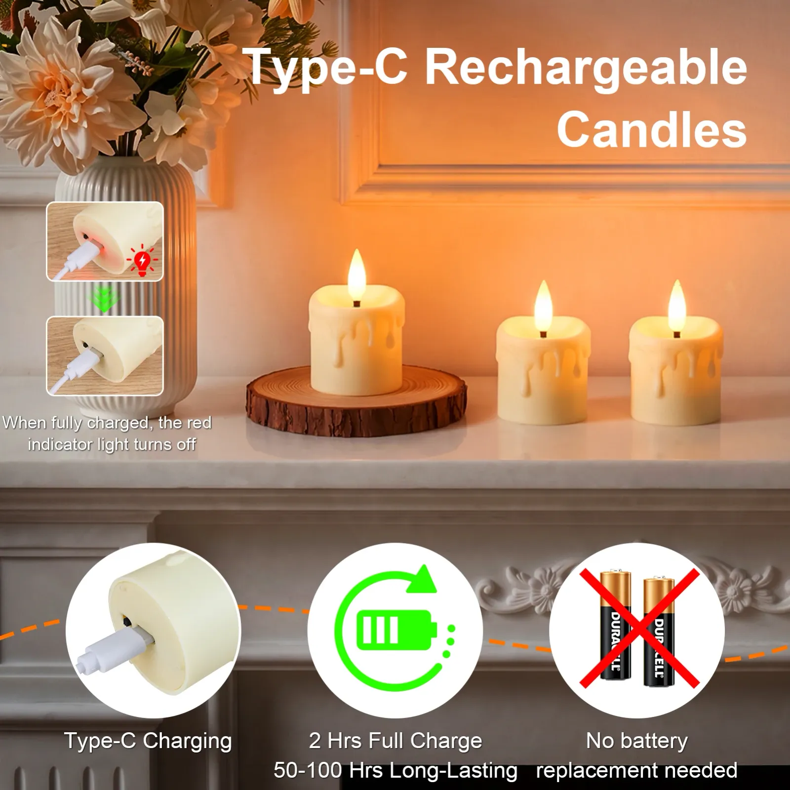 Bougies LED sans flamme pour table