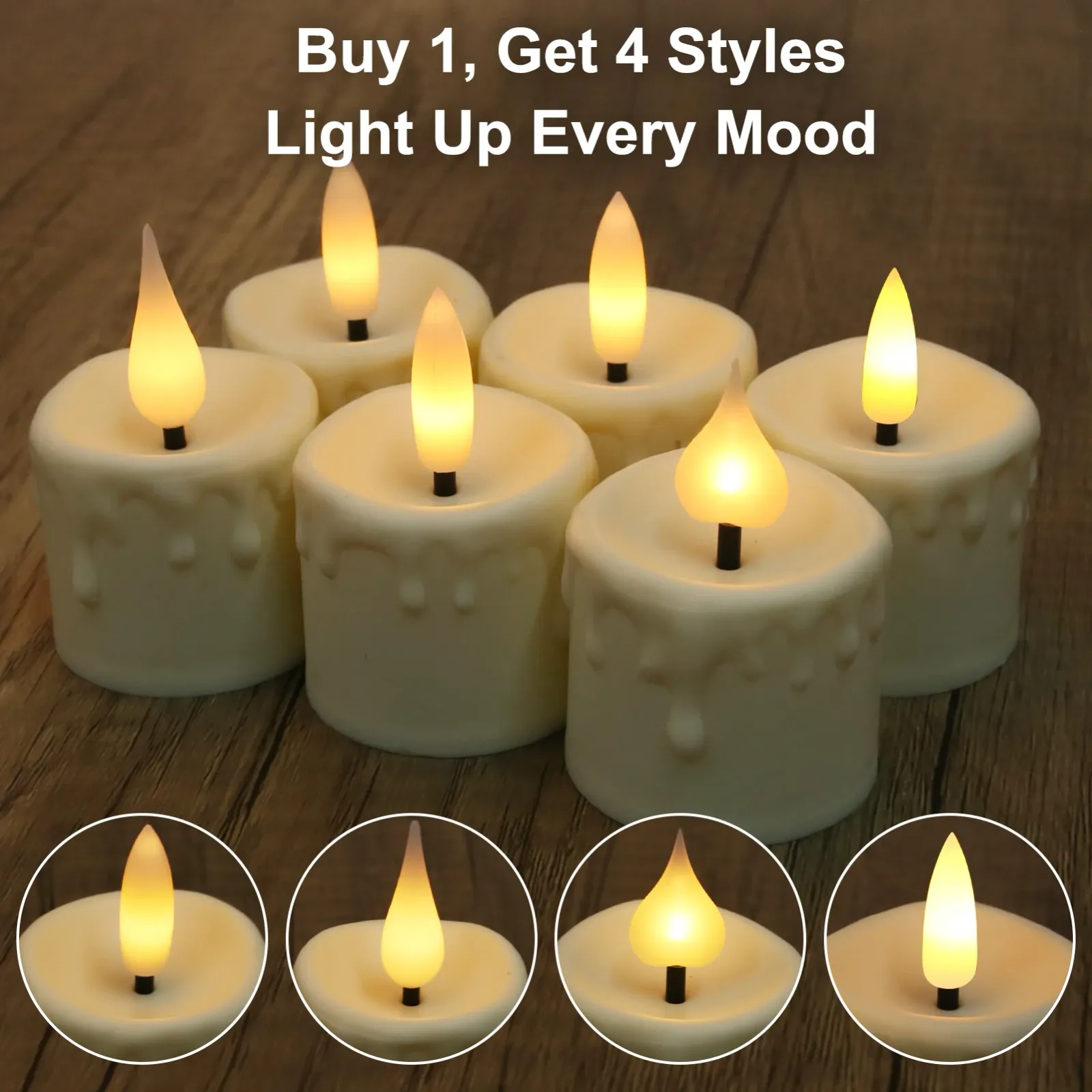 Bougies LED rechargeables en situation