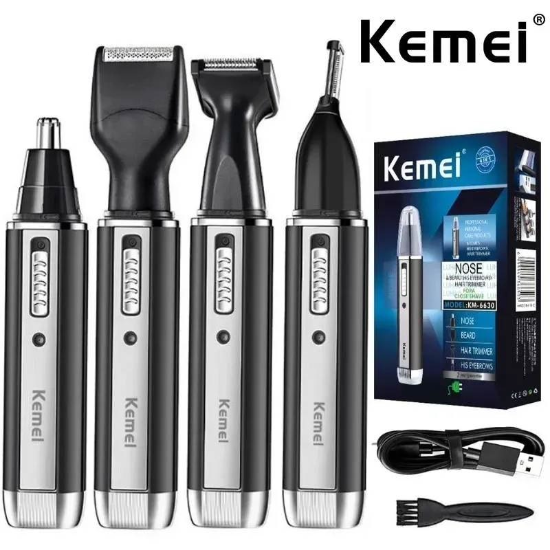 Kemei Tondeuse à Cheveux Tout-en-Un Rechargeable pour Hommes et Femmes, Rasoir Électrique et Tondeuse à Barbe pour Visage, Nez et Oreilles - Image 1