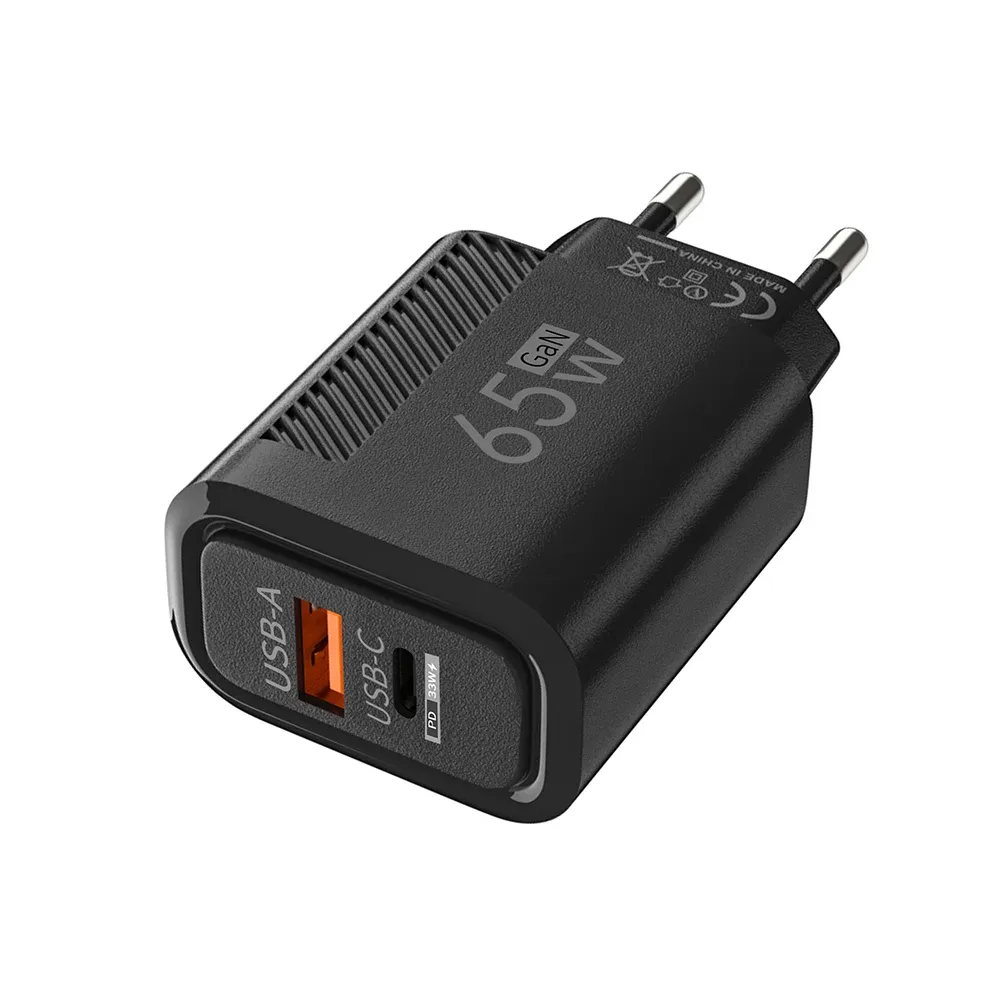 Chargeur USB-C 65 W GaN à charge rapide PD, adaptateur mural pour téléphone portable compatible iPhone 16, Xiaomi et Samsung, avec prise en charge QC 3.0 9