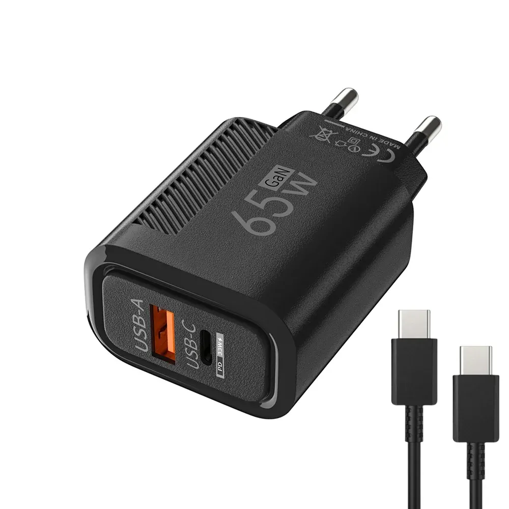 Chargeur USB-C 65 W GaN à charge rapide PD, adaptateur mural pour téléphone portable compatible iPhone 16, Xiaomi et Samsung, avec prise en charge QC 3.0 13