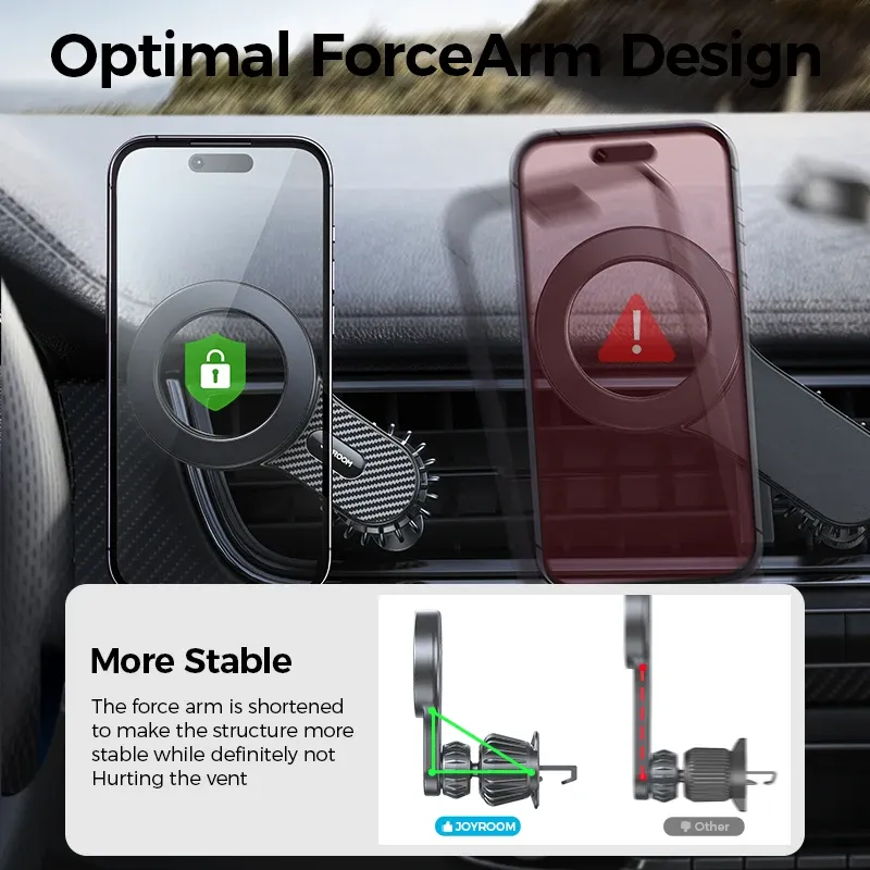 Support de téléphone magnétique Joyroom pour voiture, support universel solide pour grille d'aération, compatible avec iPhone, Samsung, LG, Google Pixel et autres 2