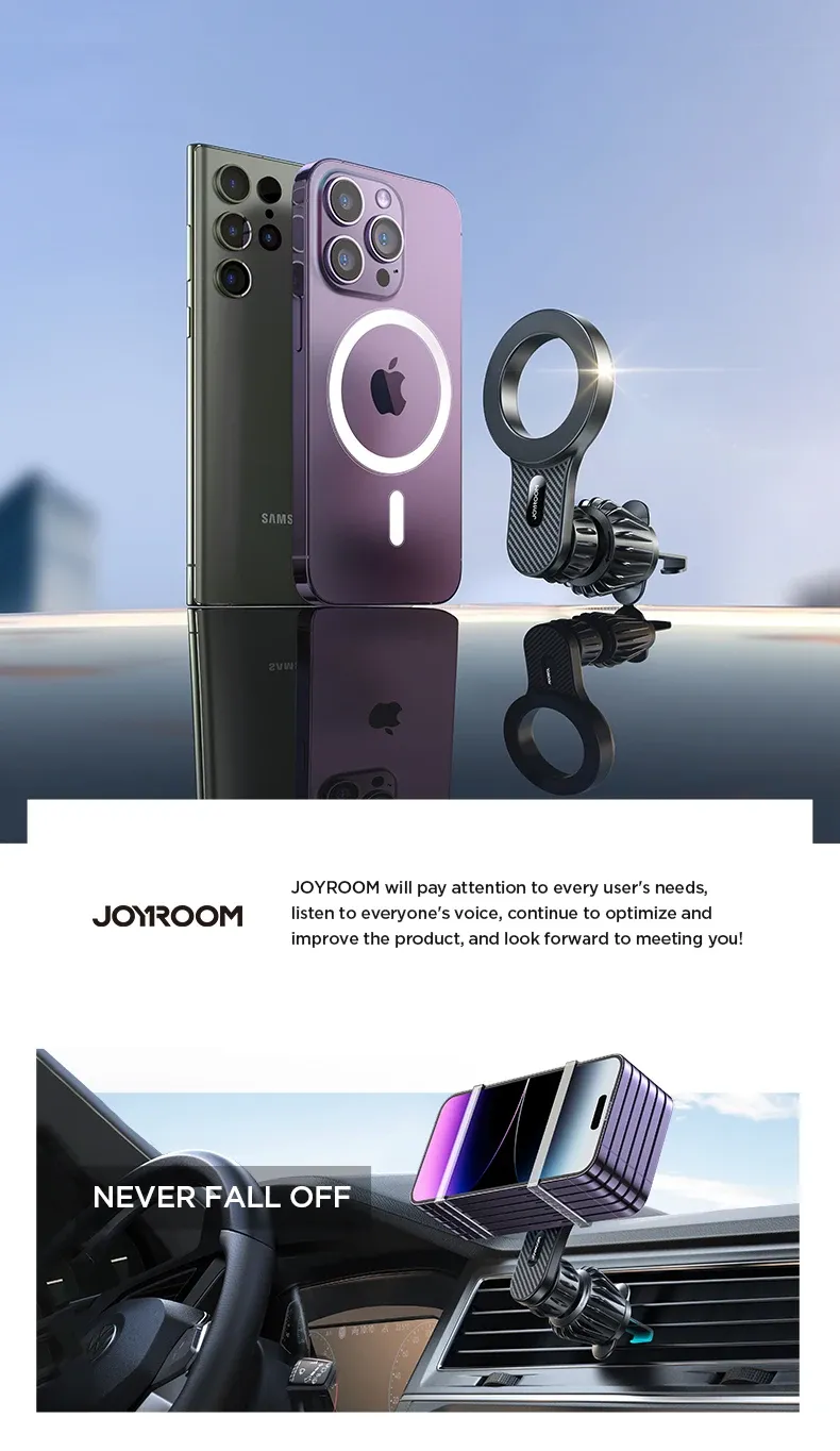 Support magnétique Joyroom installé dans une voiture