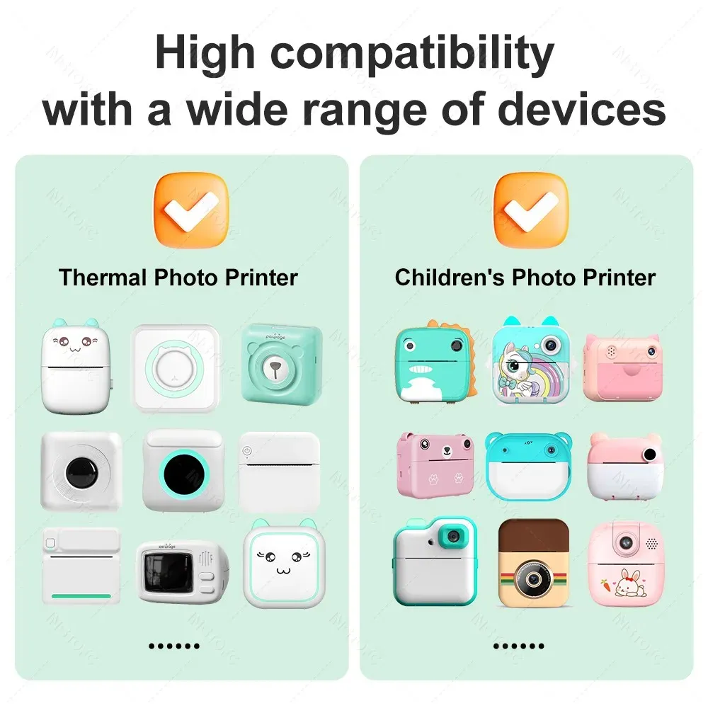 Rouleau d'étiquettes autocollantes thermiques 57 x 25 mm pour mini-imprimante et appareil photo pour enfants 2