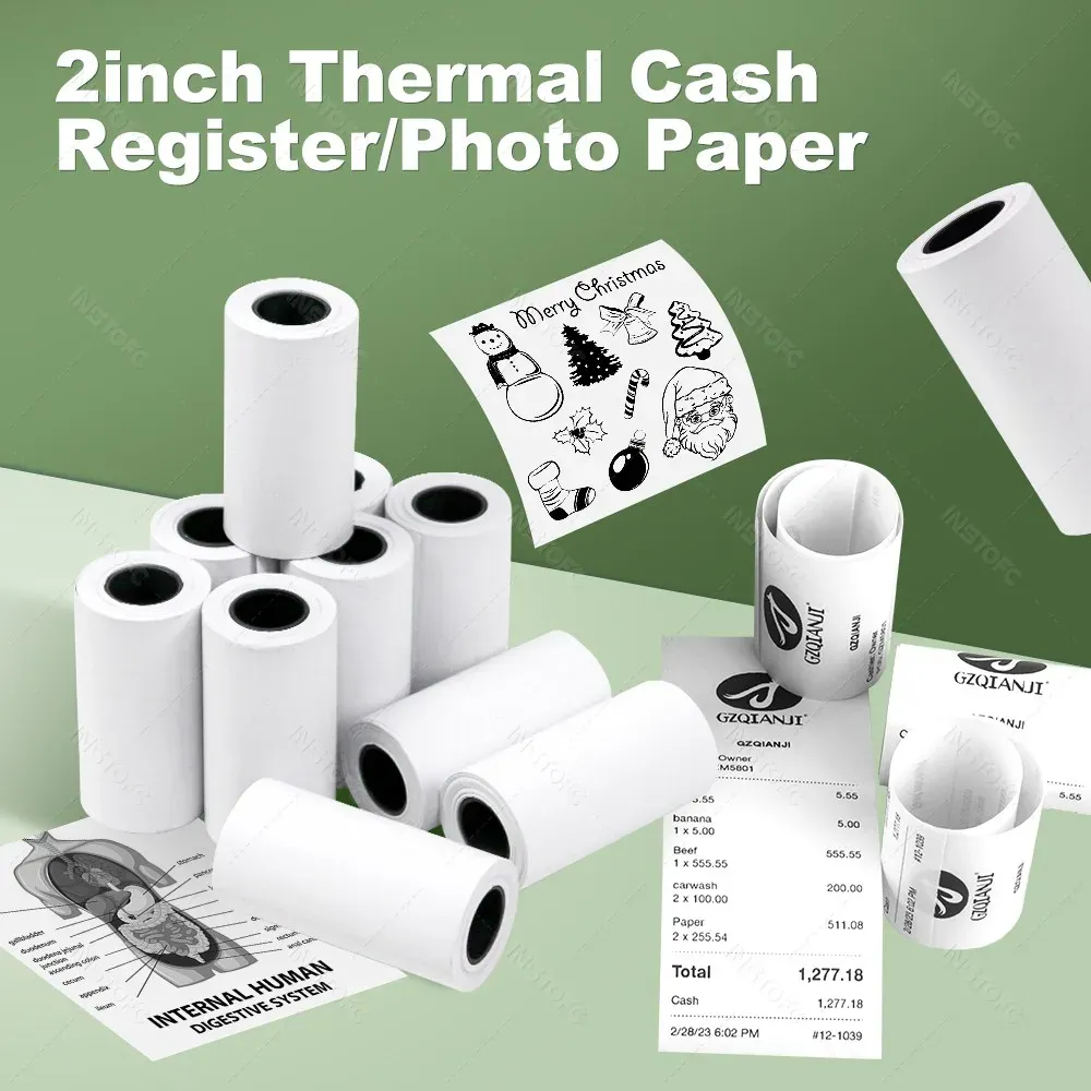Rouleau d'étiquettes autocollantes thermiques 57 x 25 mm pour mini-imprimante et appareil photo pour enfants 5