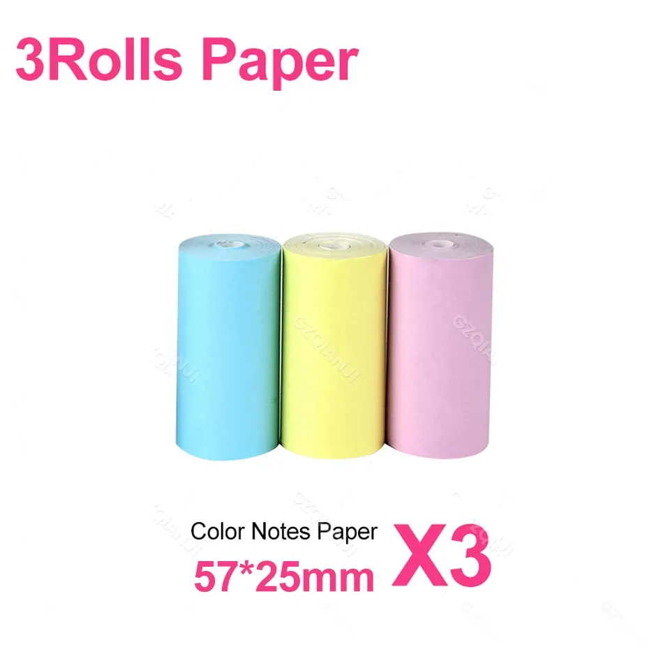 Rouleau d'étiquettes autocollantes thermiques 57 x 25 mm pour mini-imprimante et appareil photo pour enfants 10