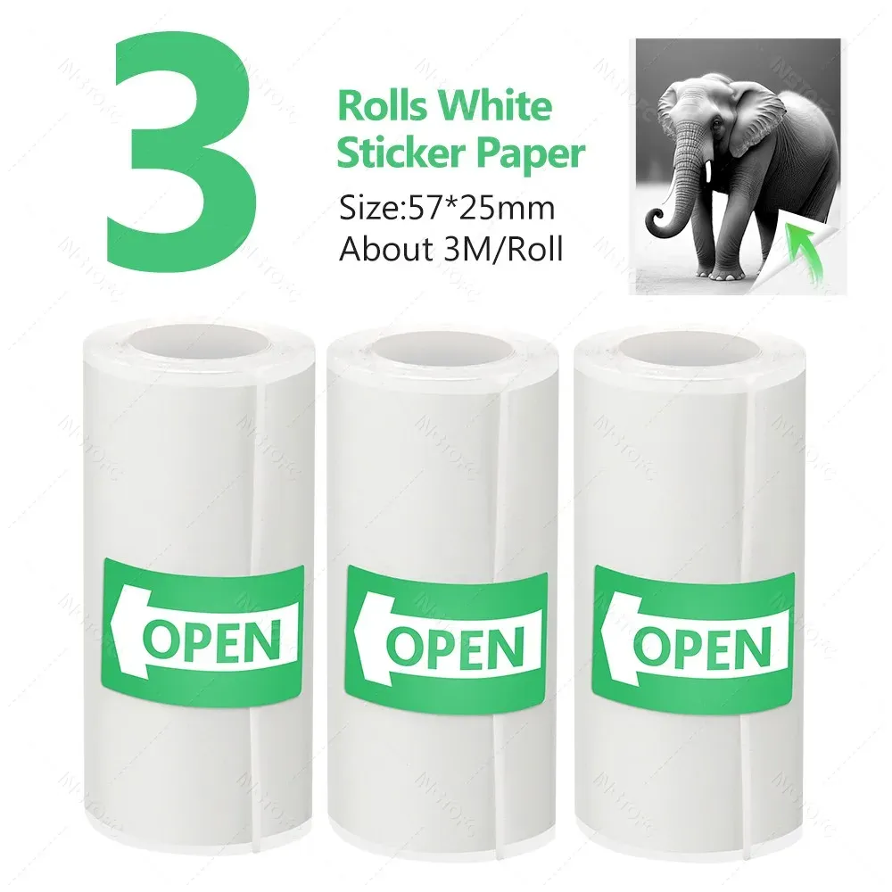 Rouleau d'étiquettes autocollantes thermiques 57 x 25 mm pour mini-imprimante et appareil photo pour enfants 11