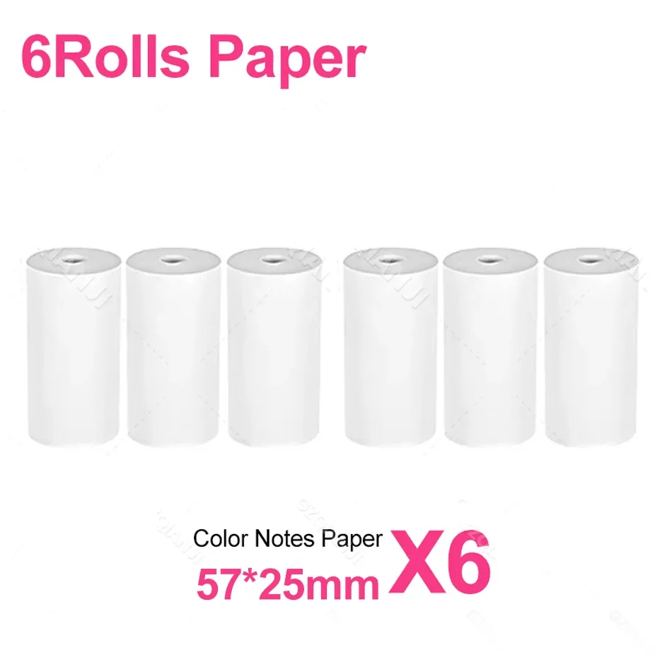 Rouleau d'étiquettes autocollantes thermiques 57 x 25 mm pour mini-imprimante et appareil photo pour enfants 12